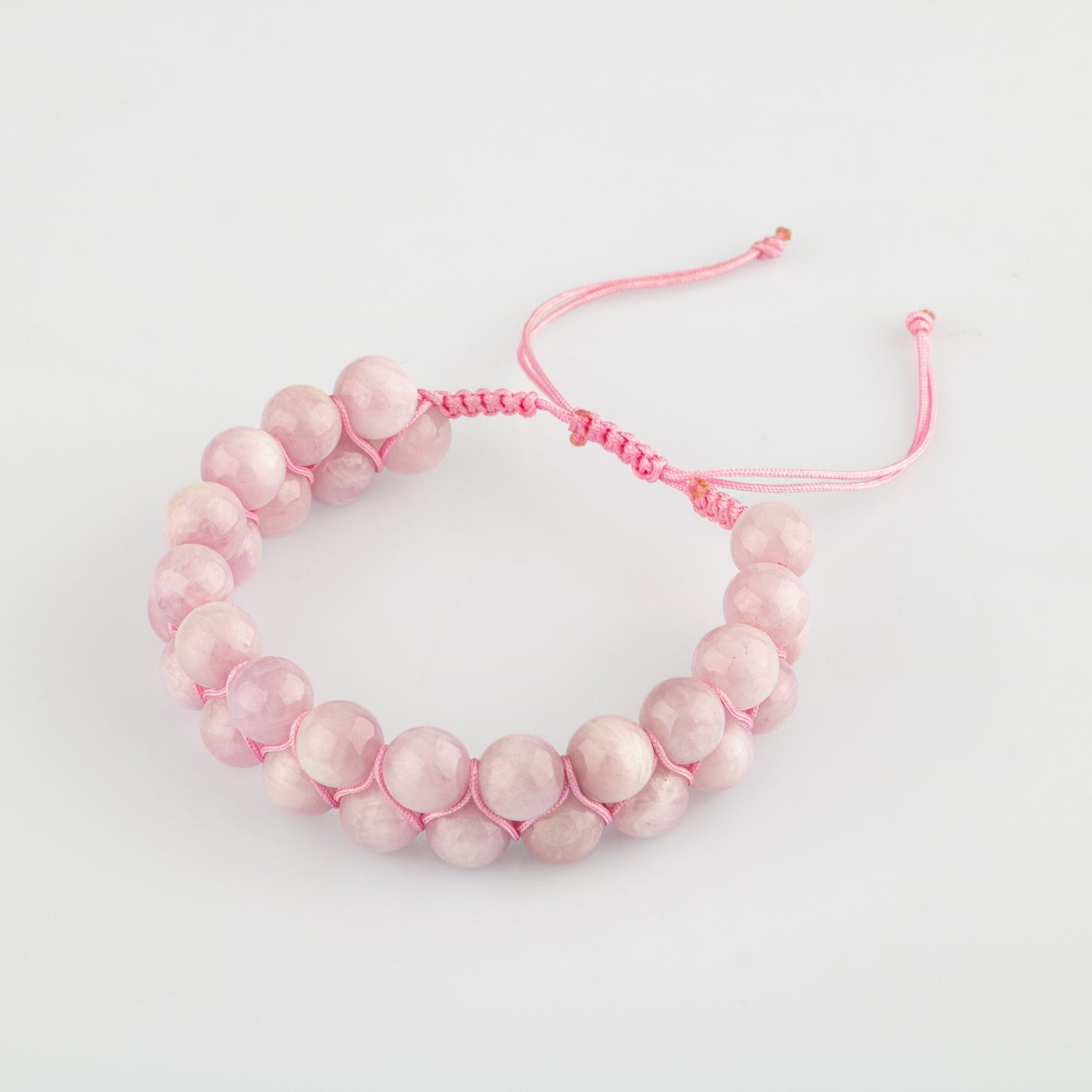 Kunzit 8mm Çift Sıra Makrome Doğal Taş Bileklik