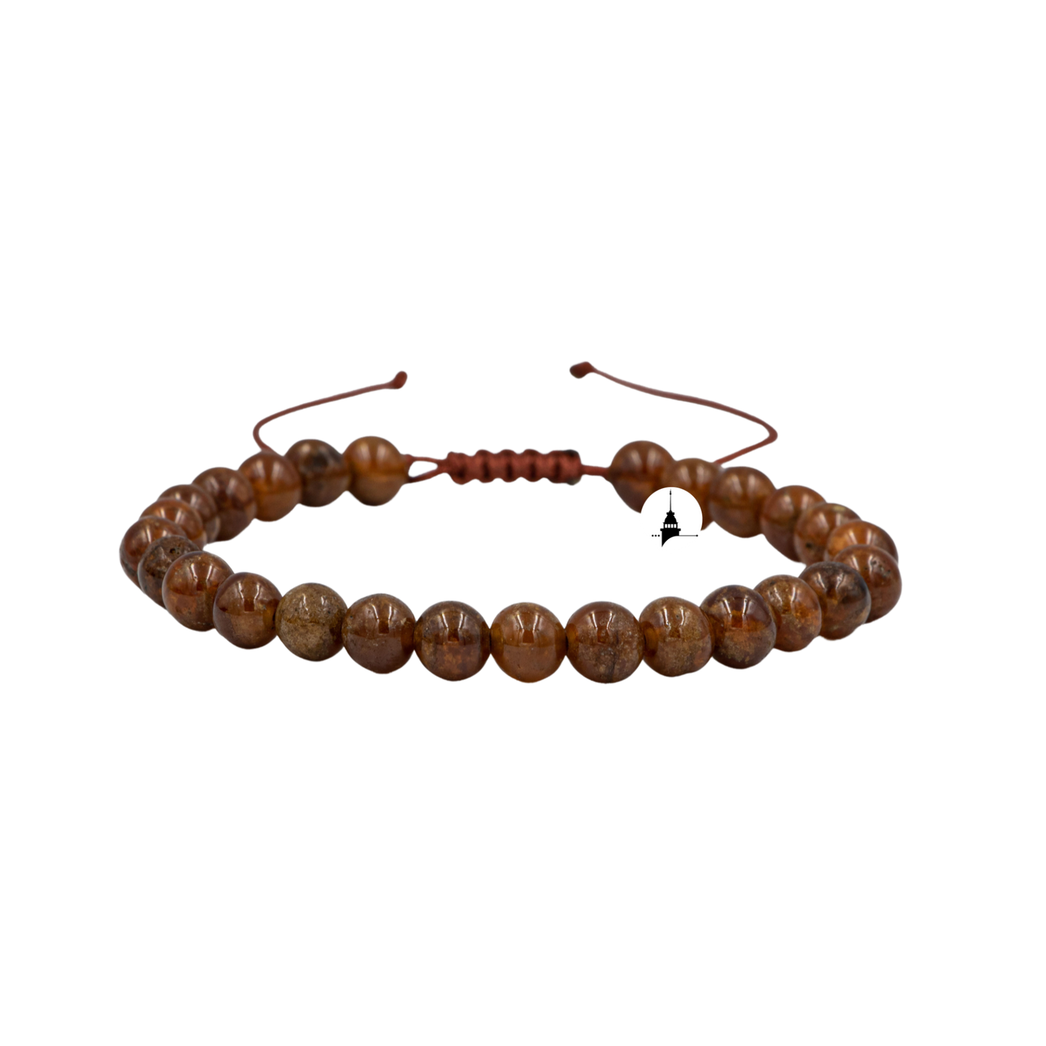 Hessonit Lal 6mm Merdiven Kapama Doğal Taş Bileklik