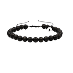 Şungit 6mm Merdiven Kapama Doğal Taş Bileklik