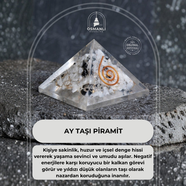 Sertifikalı Ay Taşı Piramit