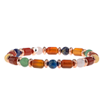 Kız Öğrenci Doğal Taş Bileklik-Kırmızı Akik-Yeşil Aventurin-Lapis Lazuli-Ay Taşı-Kalsit-Sodalit-Pembe Kuvars-Hematit