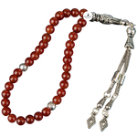Kırmızı Akik Doğal Taş Tesbih 33lük - 6mm