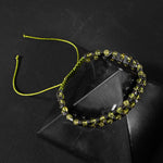 Zebercet-Hematit Doğal Taş Erkek Makrome Bileklik