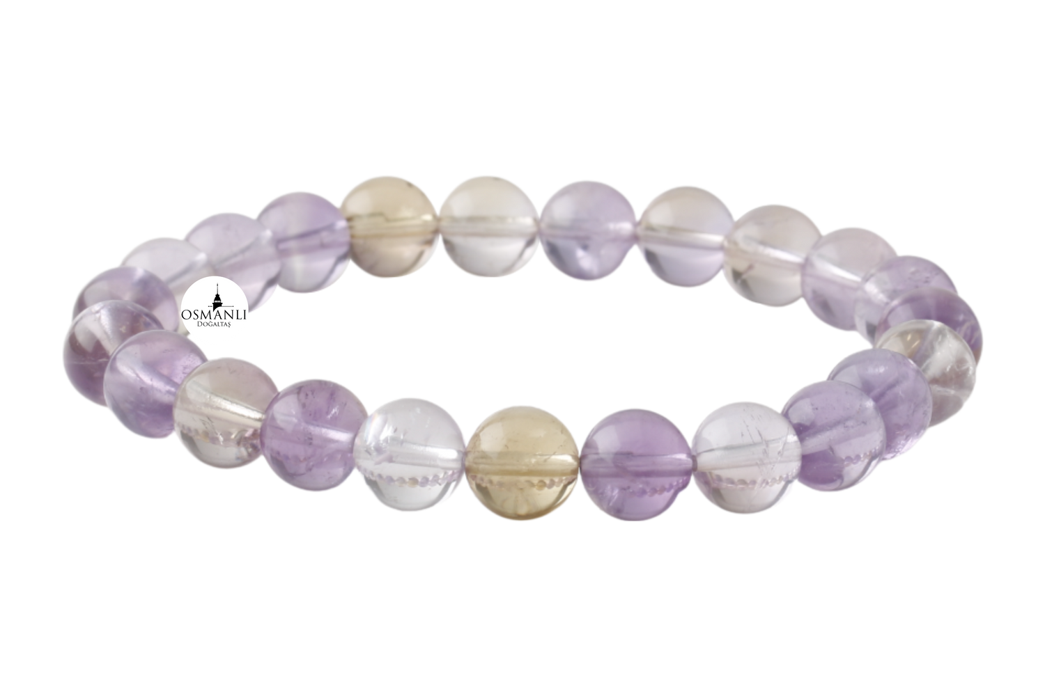 Ametrin 8mm Doğal Taş Bileklik