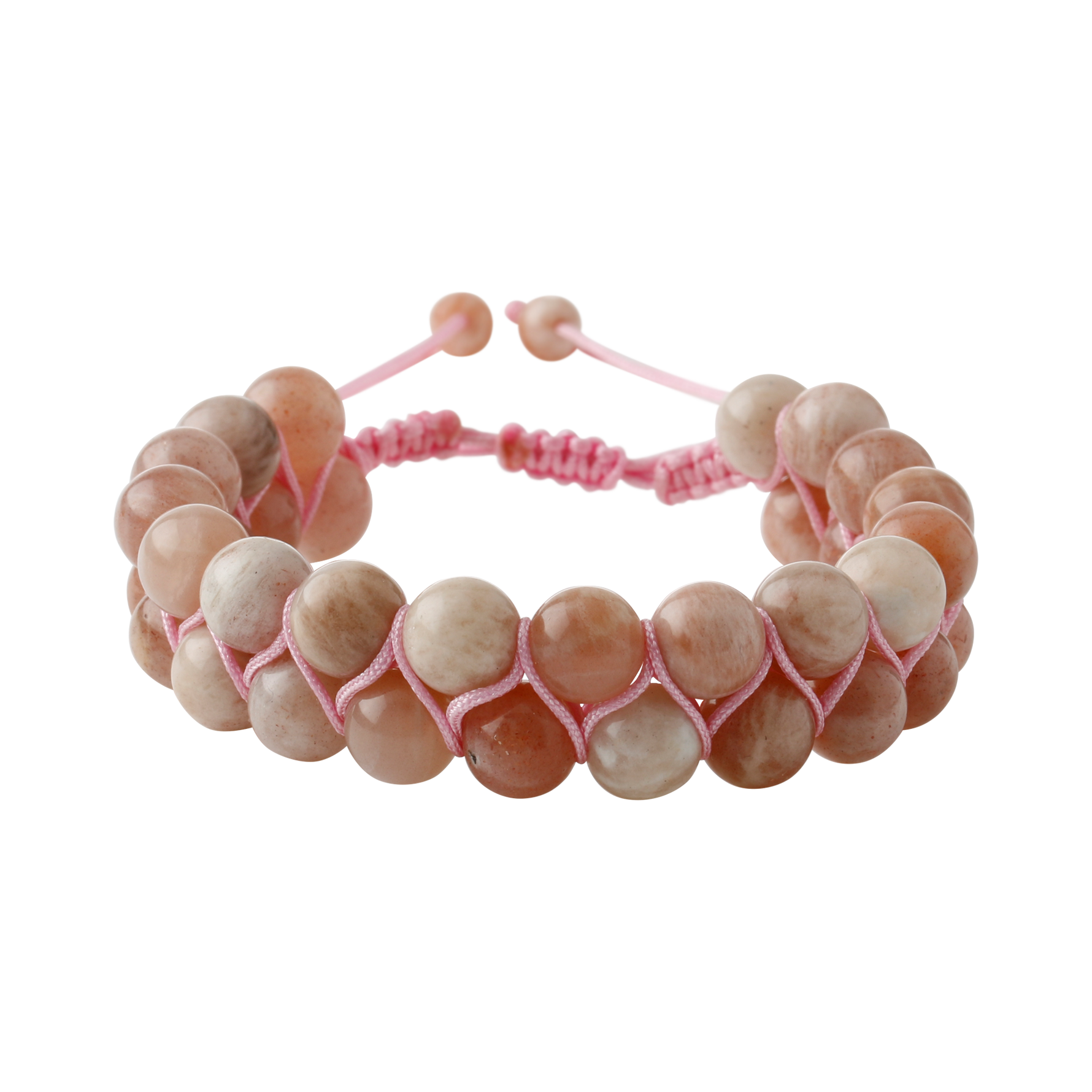 Güneş Taşı 8mm Çift Sıra Makrome Doğal Taş Bileklik