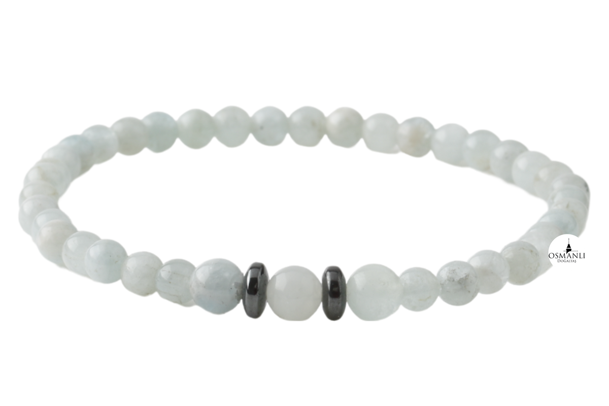 Akuamarin 4mm Doğal Taş Bileklik