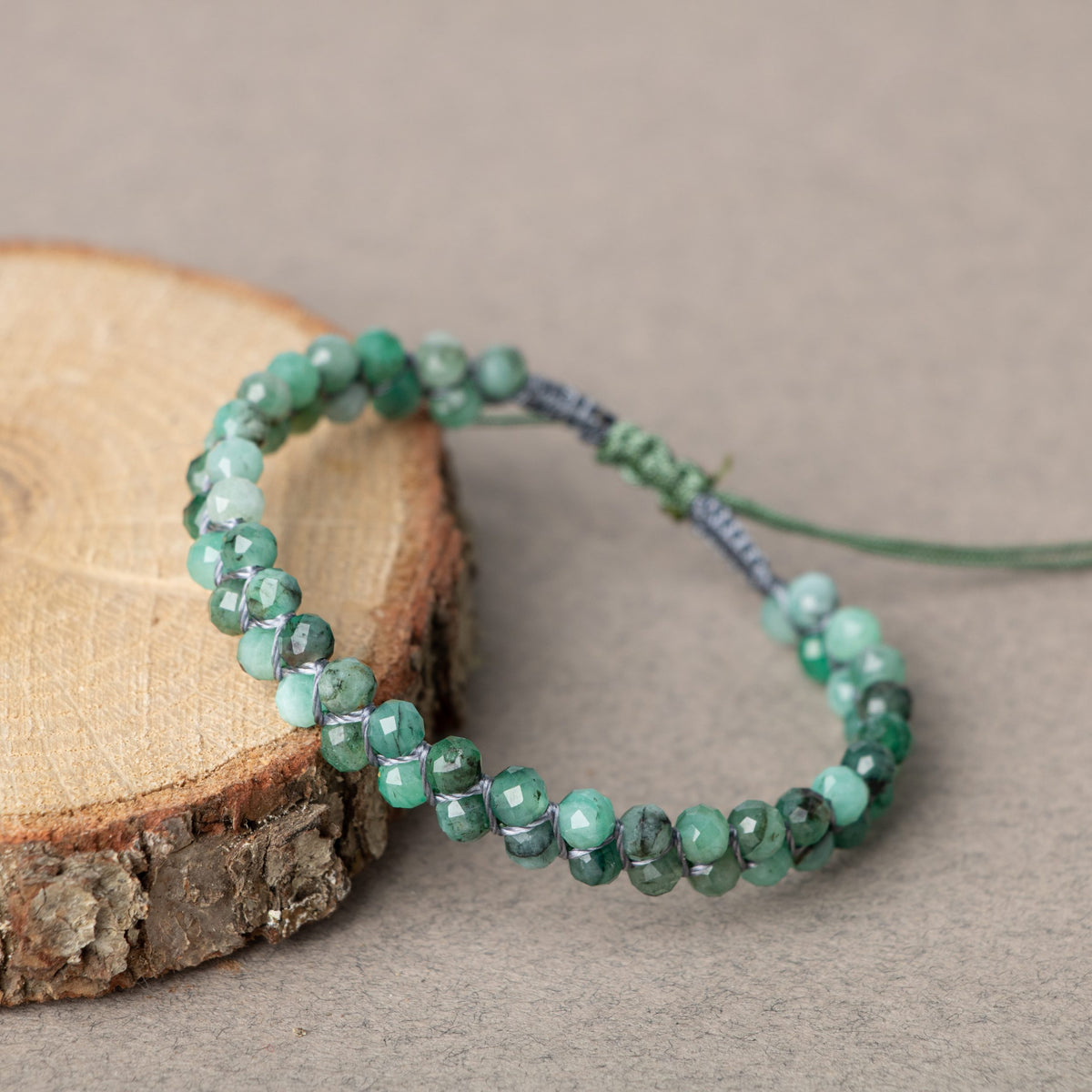 Zümrüt 3-4mm Çift Sıra Doğal Taş Bileklik