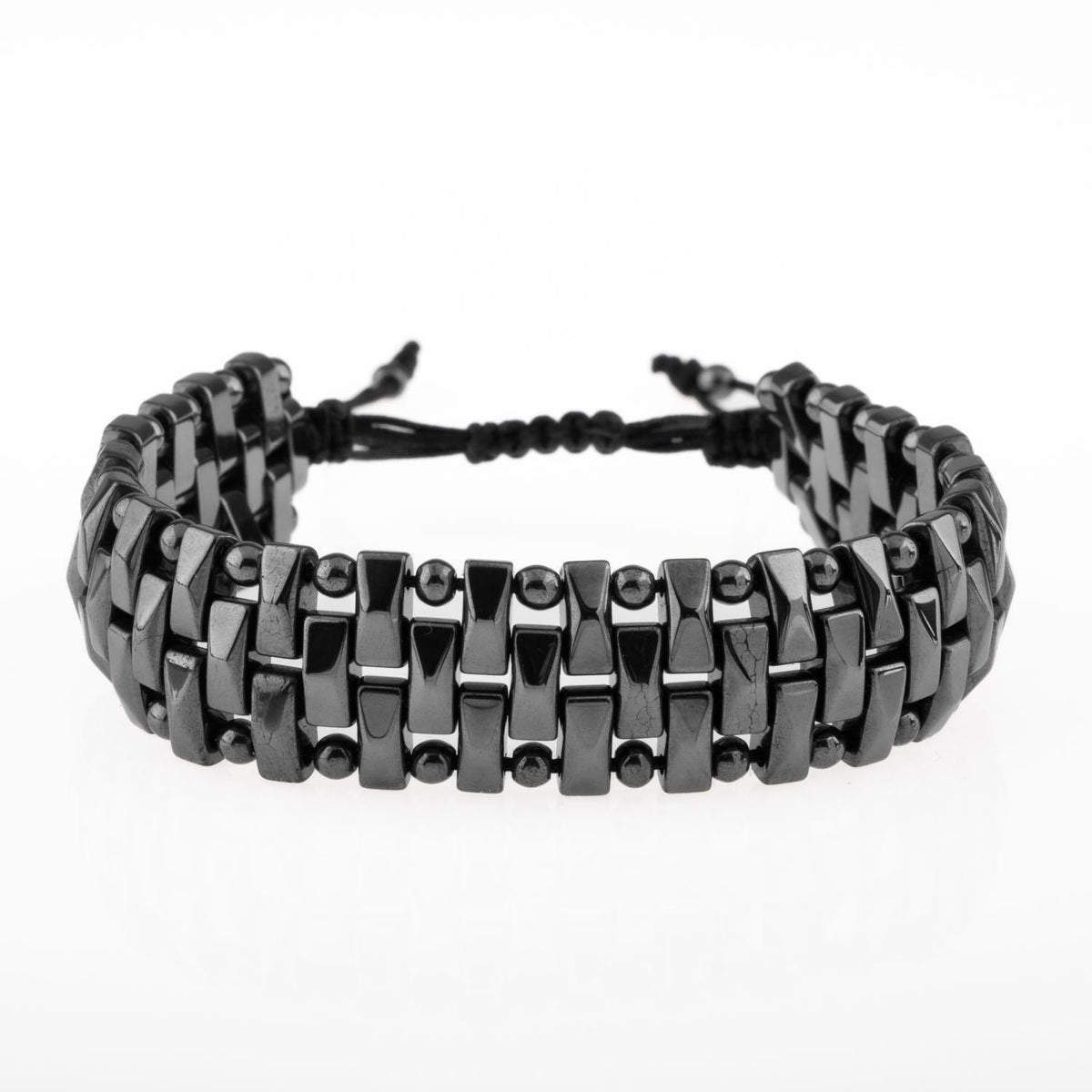 Hematit Doğal Taş Tasarım El İşi Bileklik- 20-21cm