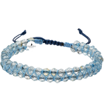 Akuamarin 3-4mm Çift Sıra Doğal Taş Bileklik