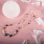 Başak Burcu Kolye Ametist, Bordo Granat Lal, Jasper, Mavi Apatit, Pembe Kuvars, Yeşil Aventurin, Zebercet (Peridot)