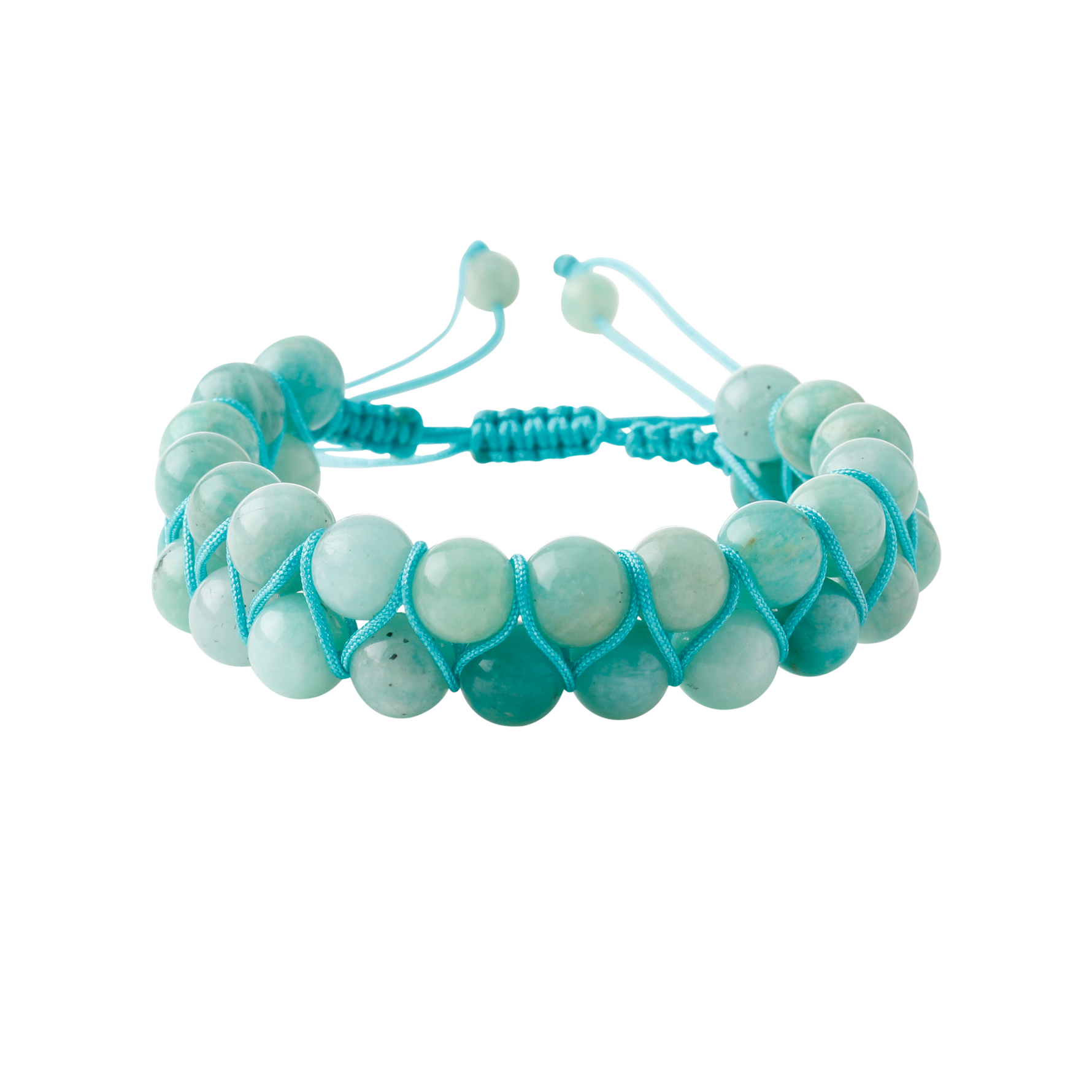 Amazonit 8mm Çift Sıra Makrome Doğal Taş Bileklik