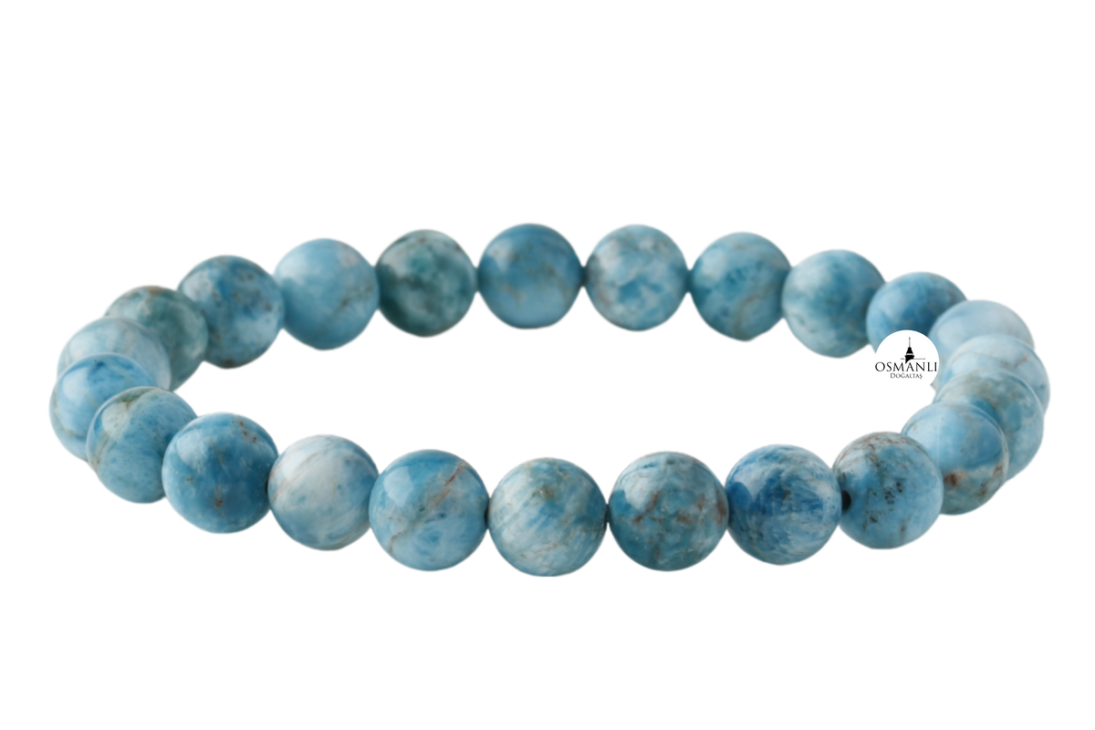 Buz Mavizi Apatit 8mm Doğal Taş Bileklik