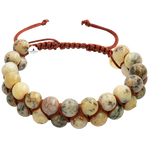 Opal Sarı 8mm Çift Sıra Makrome Doğal Taş Bileklik