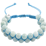Akuamarin 8mm Çift Sıra Makrome Doğal Taş Bileklik