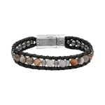 Botswana Akiği-Hematit Doğal Taş Erkek Makrome Bileklik