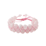 Pembe Kuvars (Gül Kuvars) 8mm Çift Sıra Makrome Doğal Taş Bileklik