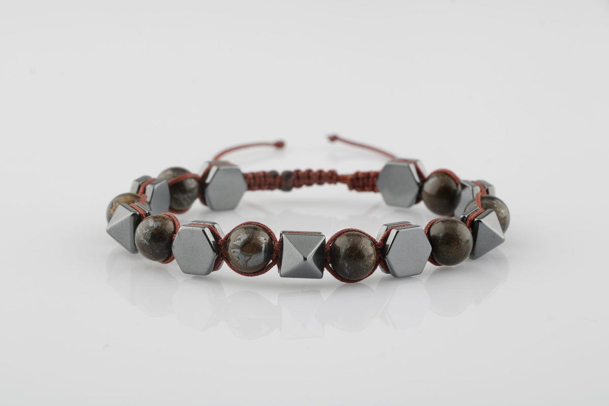 Bronzit-Hematit Doğal Taş Bileklik