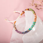 Çakra Bileklik Amazonit, Ametist, Güneş Taşı, Jasper, Lapis, Rutilli Kuvars