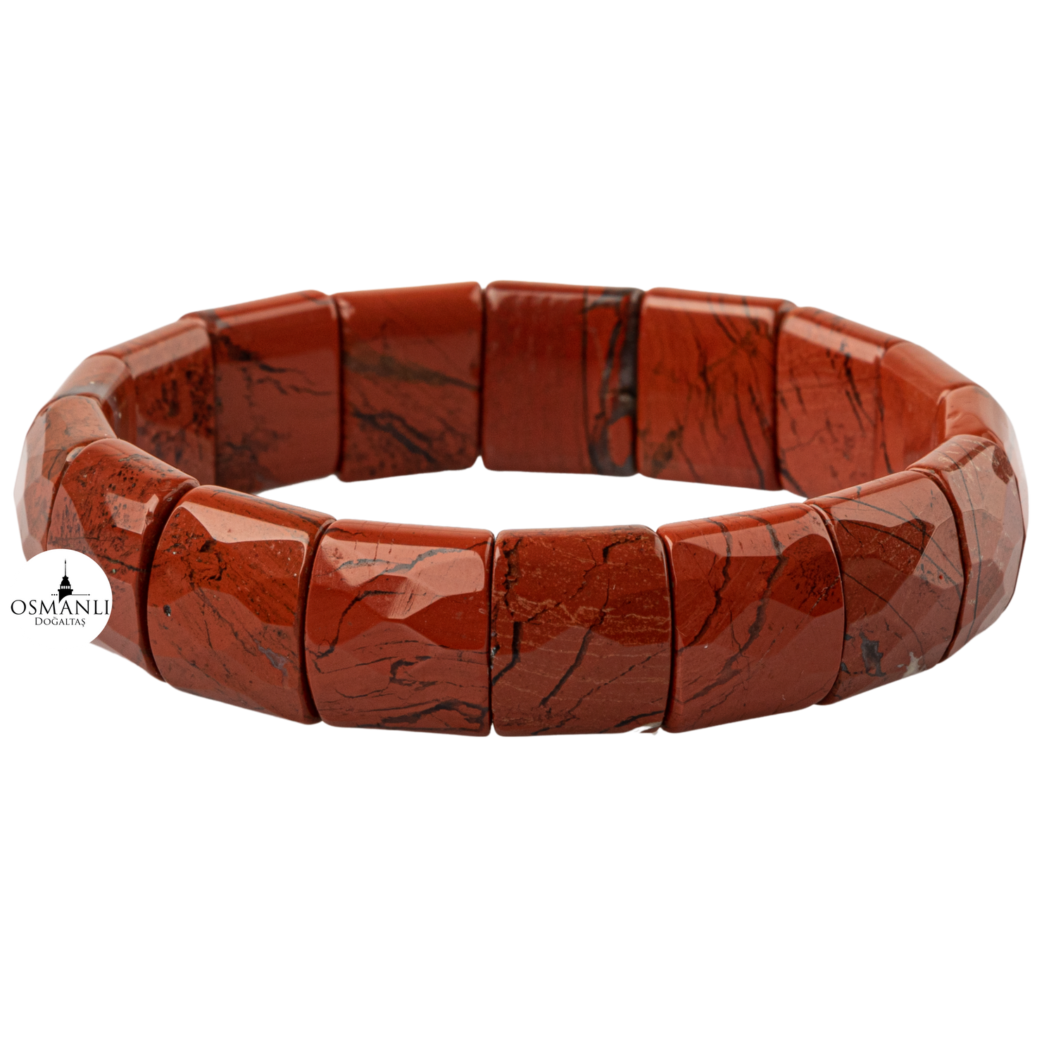 Dragon Jasper Doğal Taş Balık Sırtı Geniş Kesim Bileklik