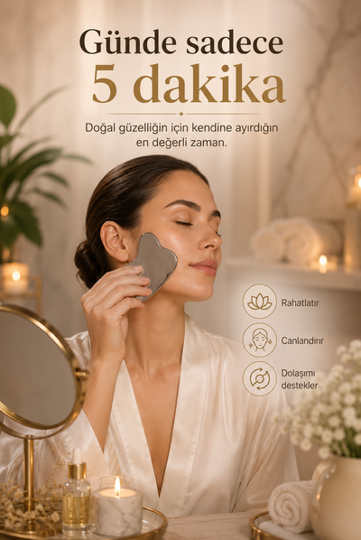 Doğal Taş Gua Sha – Yüz Şekillendirme ve Lenf Masaj Taşı | Sertifikalı Doğal Taş