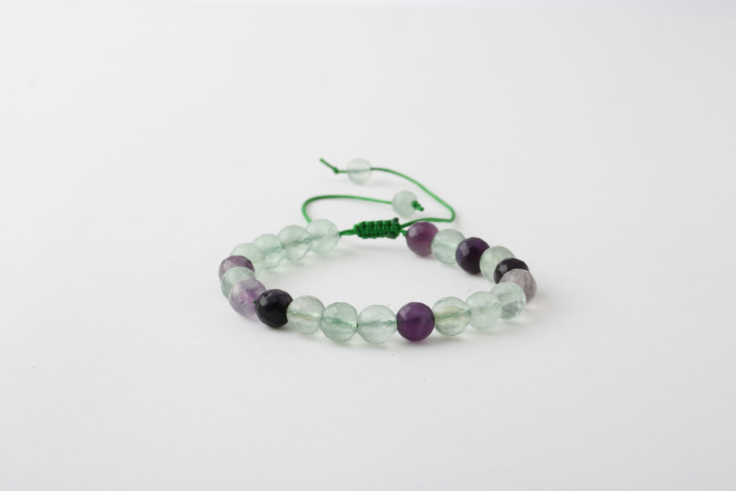 Yeşil Florit 8mm Merdiven Kapama Doğal Taş Bileklik