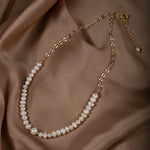 İnci Doğal Taş Gümüş Kolye