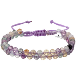 Mor Florit 3-4mm Çift Sıra Doğal Taş Bileklik