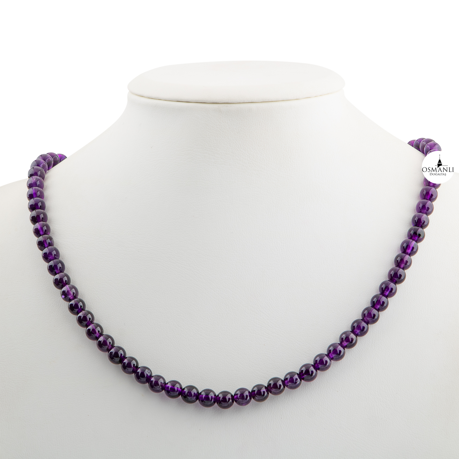 Ametist 6 mm Dizi Doğal Taş Kolye