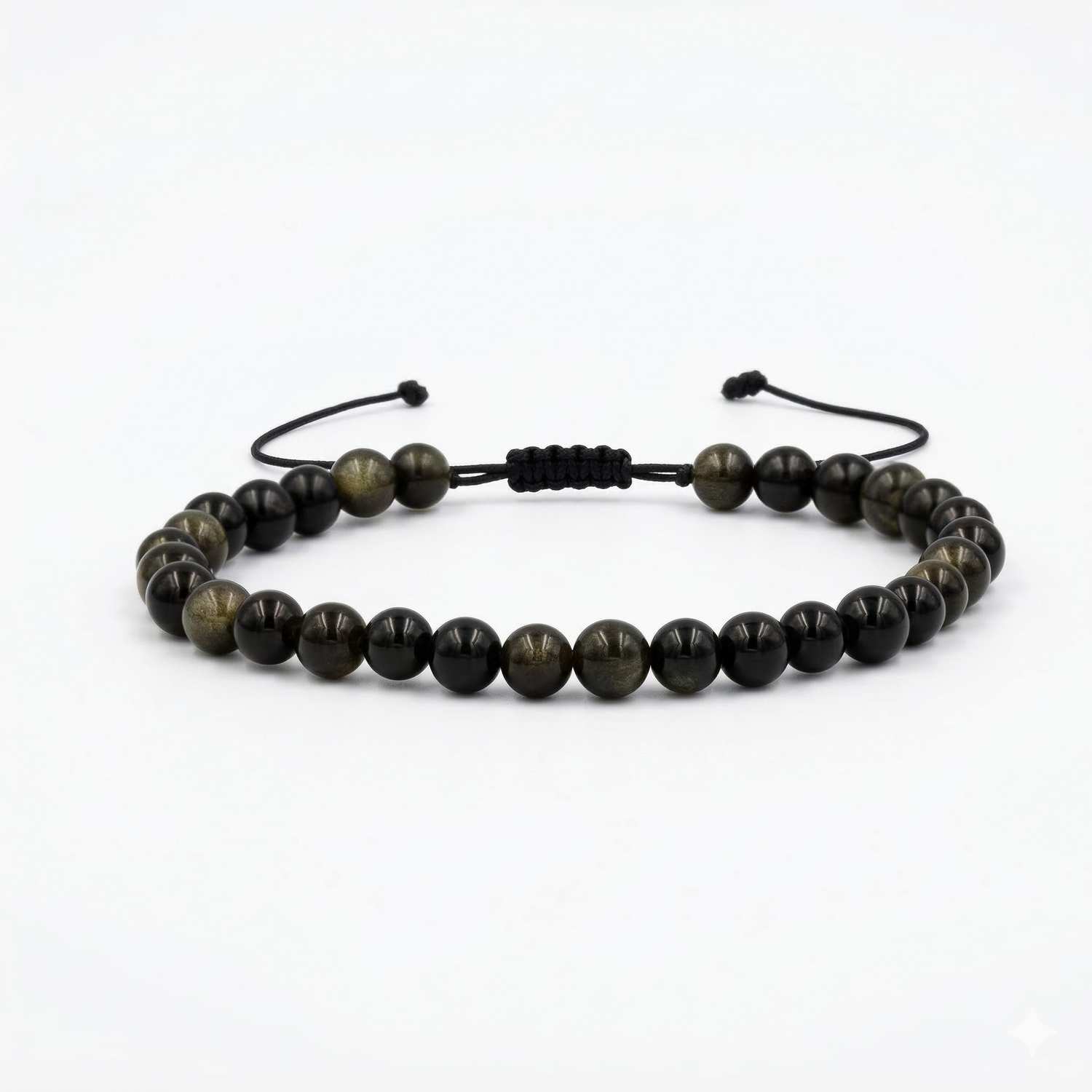Golden Obsidyen 6mm Merdiven Kapama Doğal Taş Bileklik