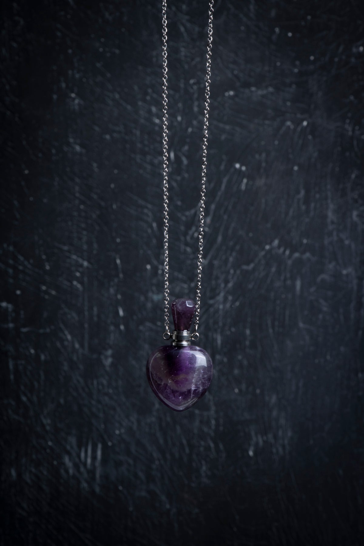 Sertifikalı Florit Doğal Taş Esans Şişesi Kolye