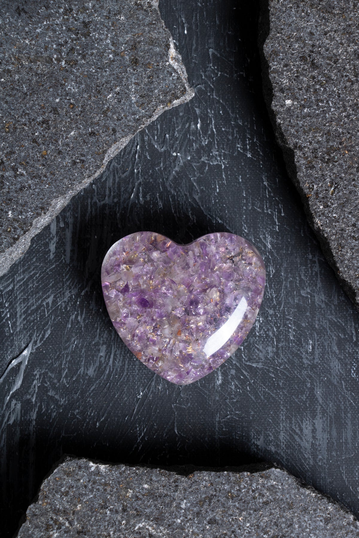 Sertifikalı Ametist Kalp