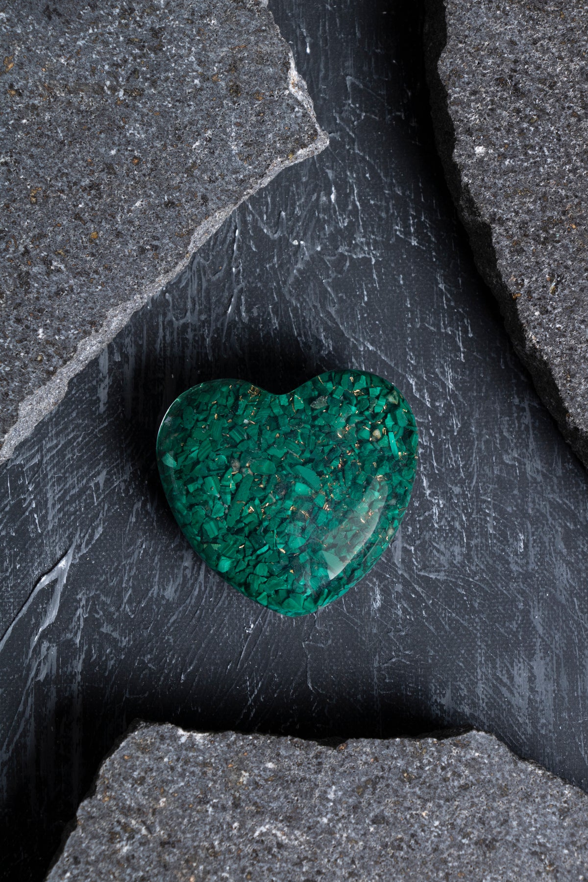 Sertifikalı Malahit Kalp