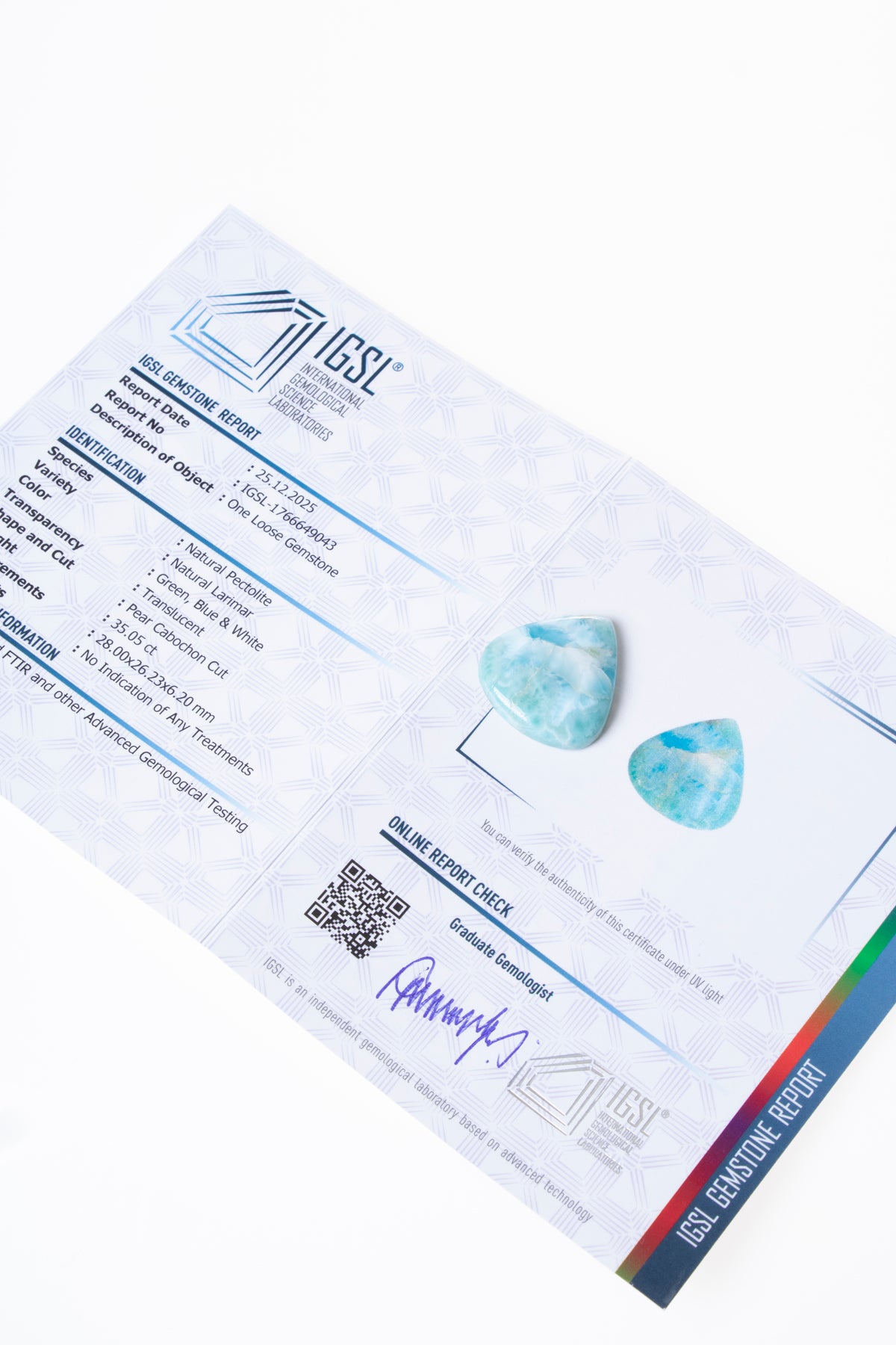 Damla Kesim Larimar Kabaşon (S.K. 489)