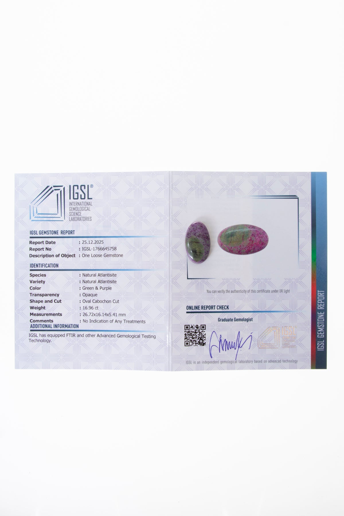 Oval Kesim Atlantisit Kabaşon (S.K.536)