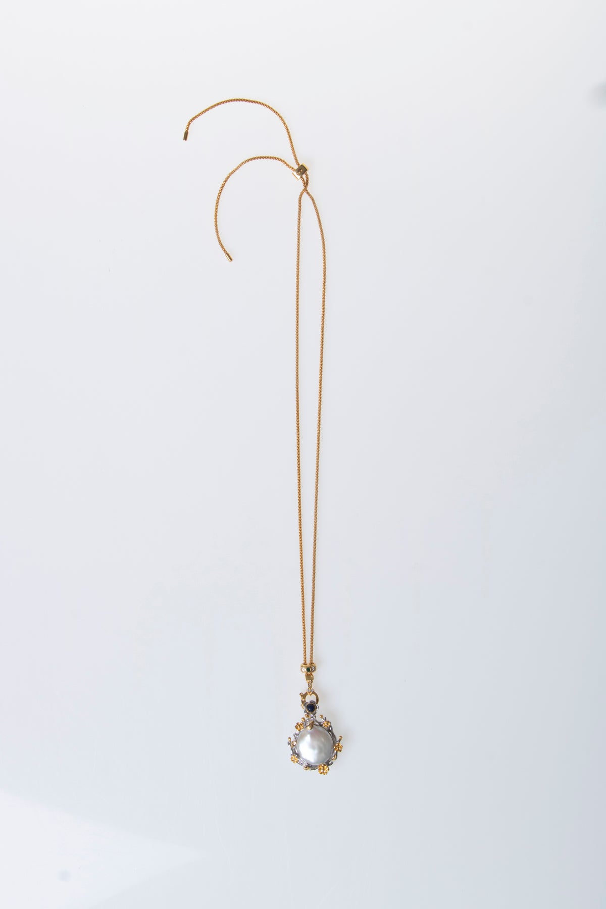 Sertifikalı Barok İnci Altın Kaplama Gümüş Özel Tasarım Doğal Taş Kolye