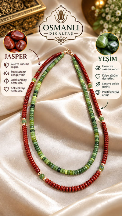 Jasper - Yeşim Doğal Taş Kolye Özel Tasarım
