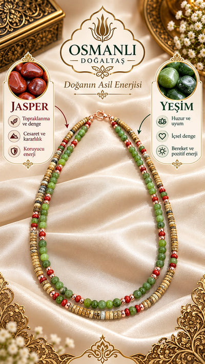 Jasper - Yeşim Doğal Taş Kolye Özel Tasarım