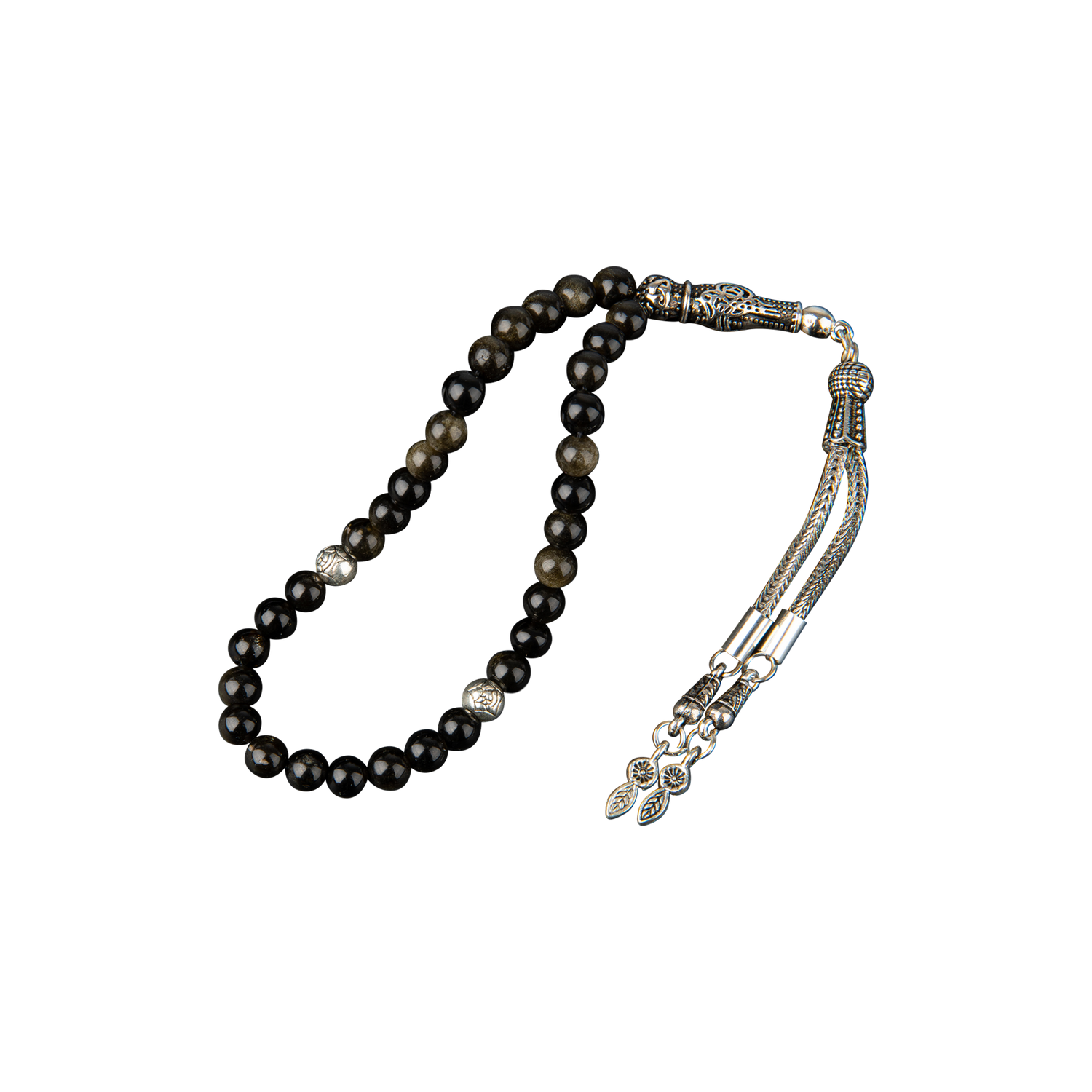 Golden Obsidyen Doğal Taş Tesbih 33lük - 6mm