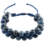 Dumortierit 8mm Çift Sıra Makrome Doğal Taş Bileklik