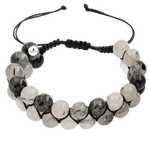 Rutilli Kuvars 8mm Çift Sıra Makrome Doğal Taş Bileklik