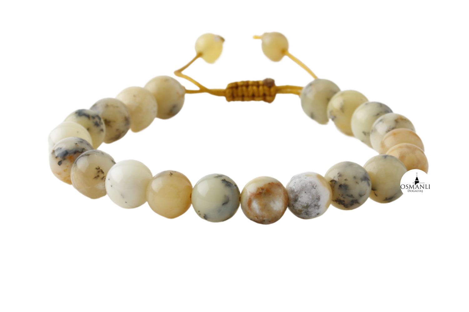 Opal Sarı 8mm Merdiven Kapama Doğal Taş Bileklik