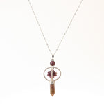 Ametist Doğal Taş Markapon Yıldızlı Kolye, Gümüş Zincir