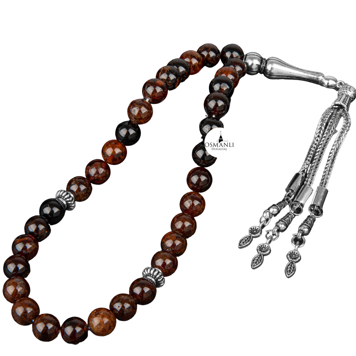 Bordo Granat Lal Doğal Taş Tesbih 33lük - 8mm