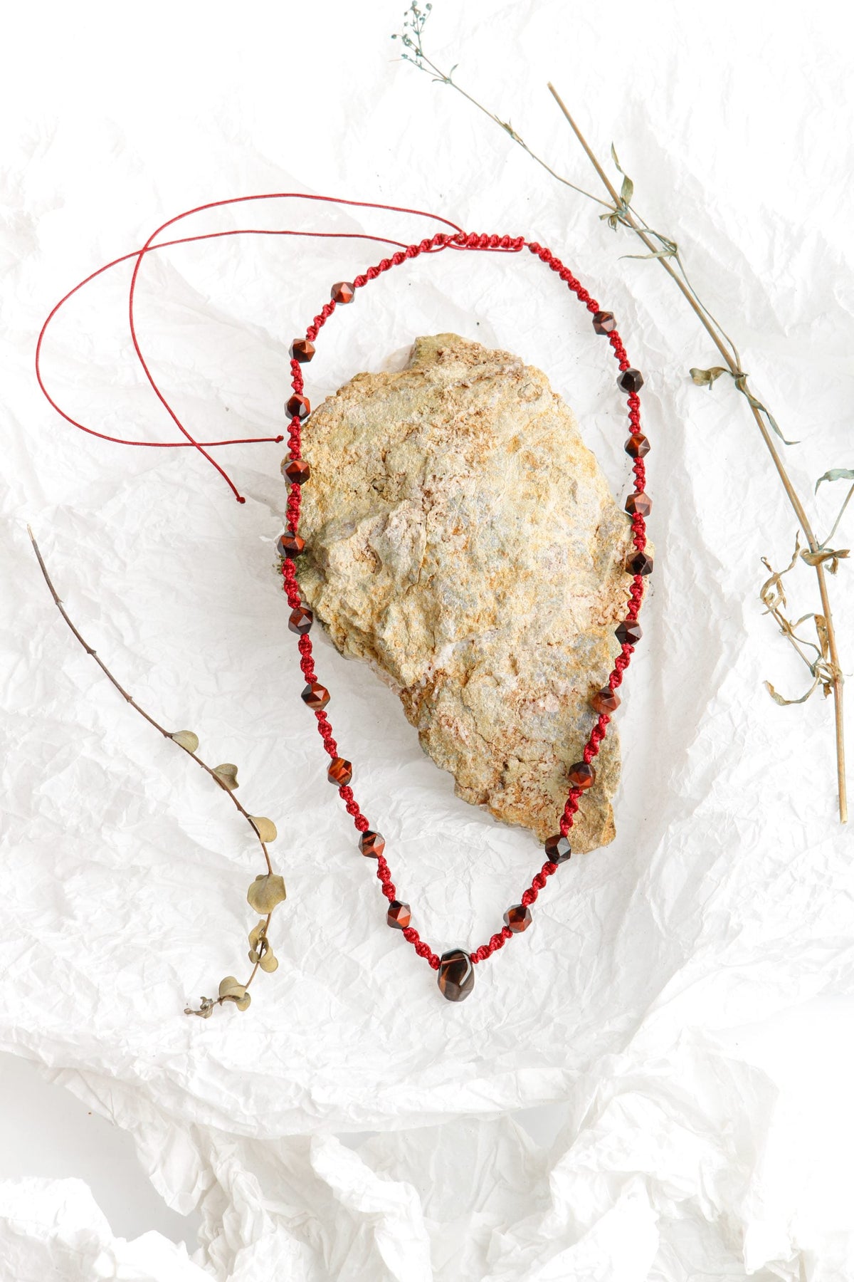 Terra, Kaplan Gözü - Dumanlı Kuvars Doğal Taş Kolye