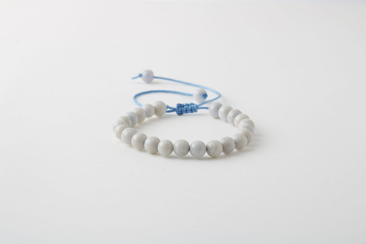 Mavi Akik 6mm Merdiven Kapama Doğal Taş Bileklik