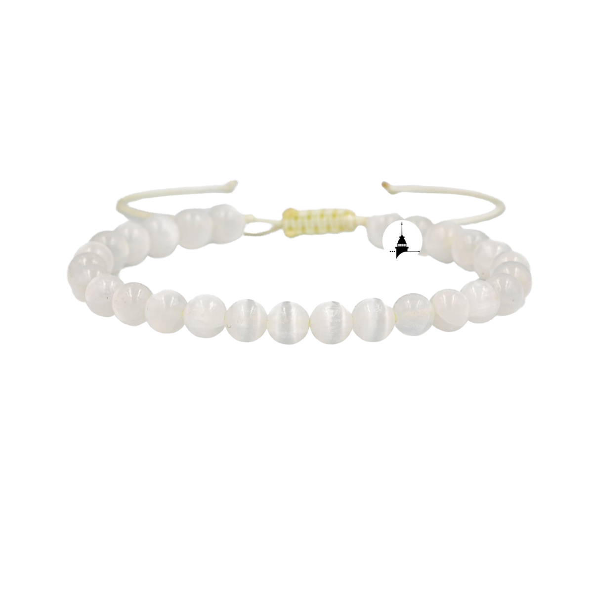 Selenit 6mm Merdiven Kapama Doğal Taş Bileklik