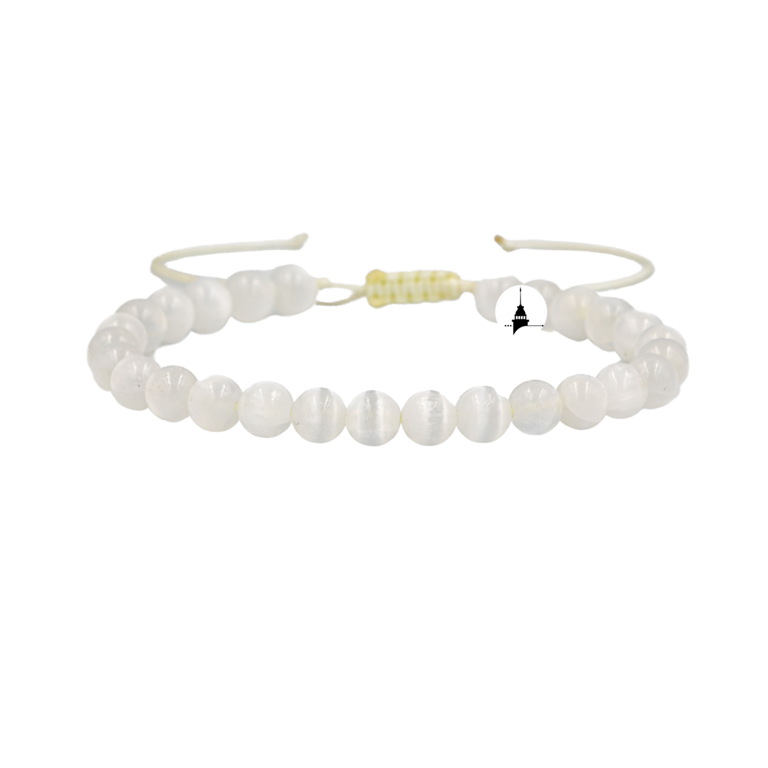 Selenit 6mm Merdiven Kapama Doğal Taş Bileklik