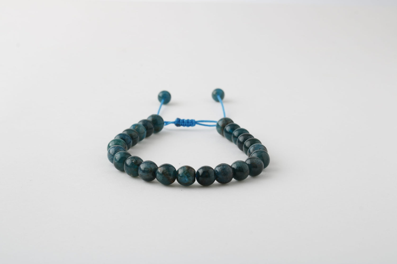 Mavi Apatit 8mm Merdiven Kapama Doğal Taş Bileklik