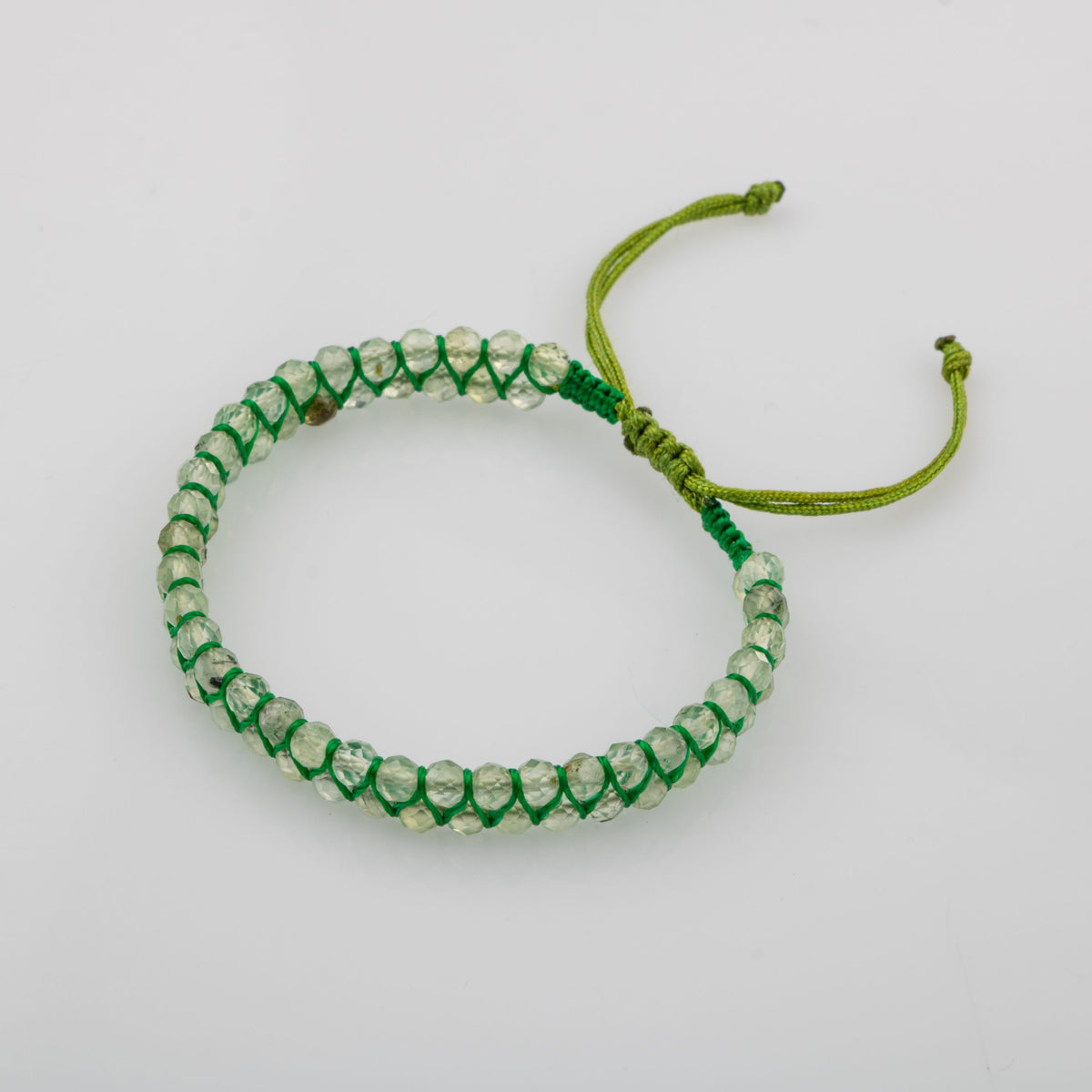 Prehnit 3-4mm Çift Sıra Doğal Taş Bileklik