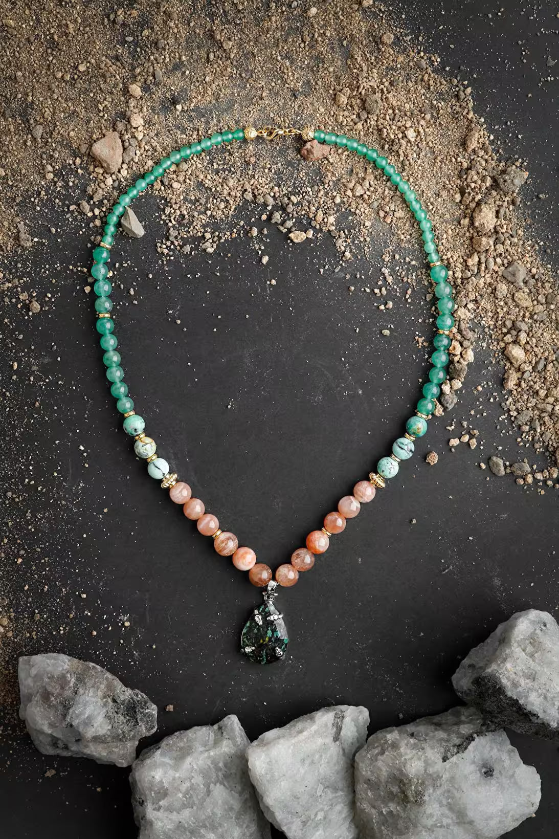 Alani, Aventurin Güneş Taşı İspanyol Varisit Doğal Taş Kolye